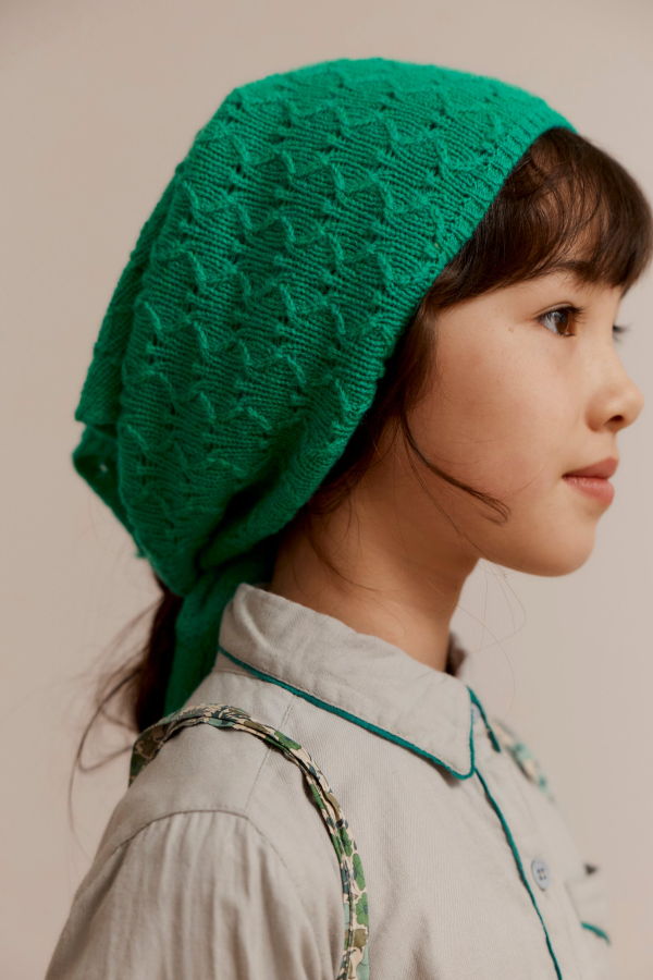 KIDS Caramel Lotte Children's Wool Pointelle Scarf