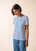Saint James Etrille II Nautical Striped Tee - White/Royal Blue - Thumbnail 1