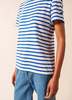 Saint James Etrille II Nautical Striped Tee - White/Royal Blue - Thumbnail 5