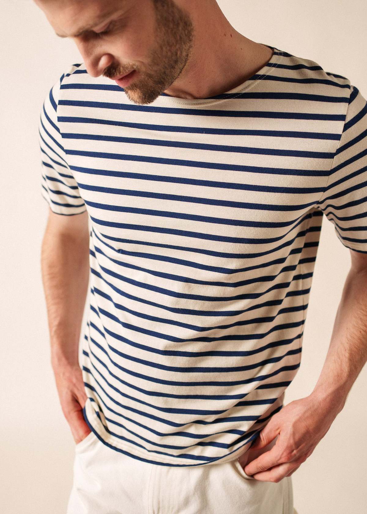 Saint James Levant Modern Breton Shirt - Ecru/Navy - Image 3 of 10