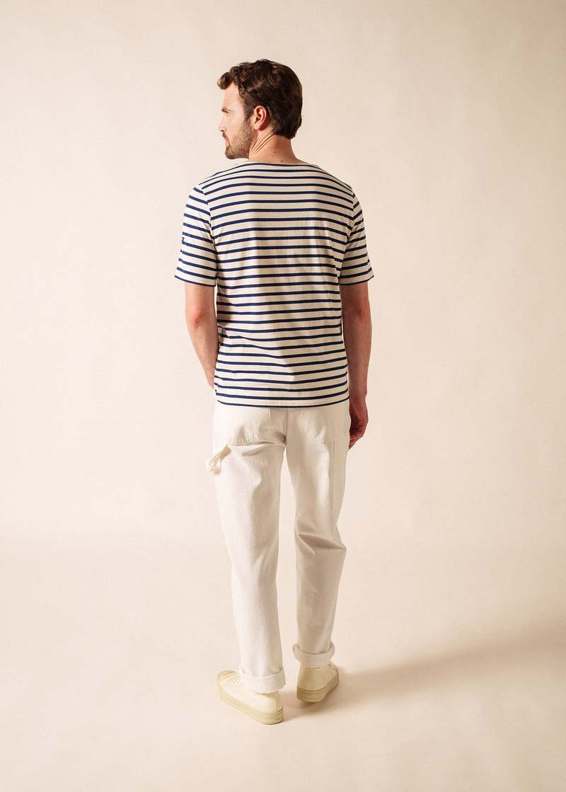 Saint James Levant Modern Breton Shirt - Ecru/Navy