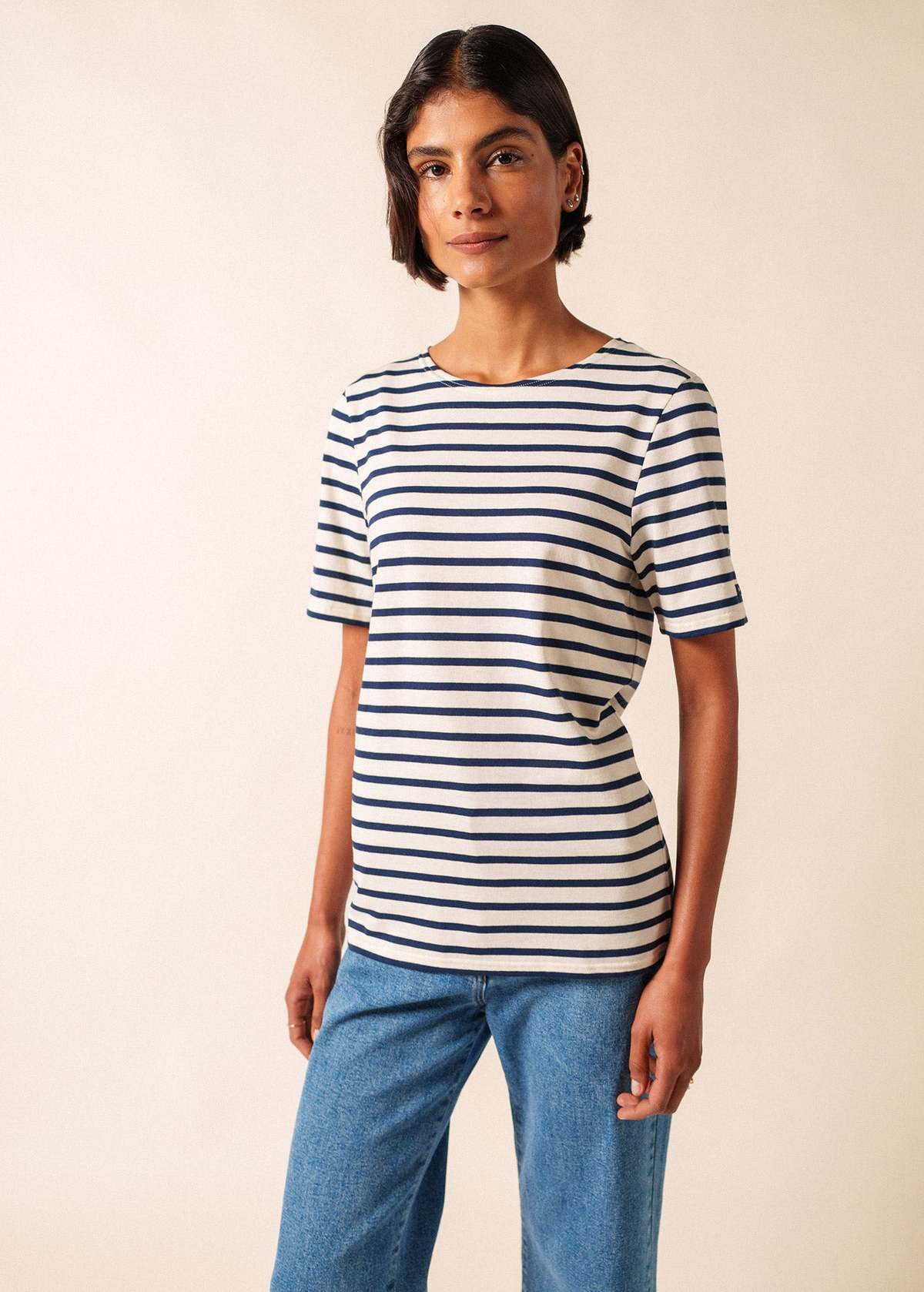 Saint James Levant Modern Breton Shirt - Ecru/Navy - Image 5 of 10