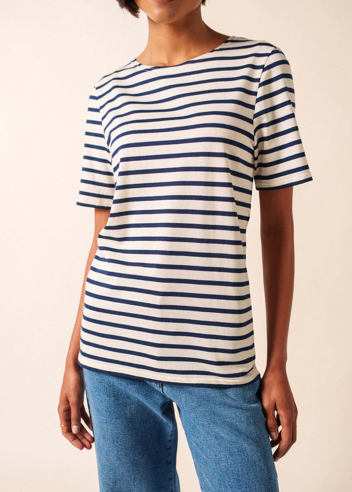 Saint James Levant Modern Breton Shirt - Ecru/Navy - Image 7 of 10