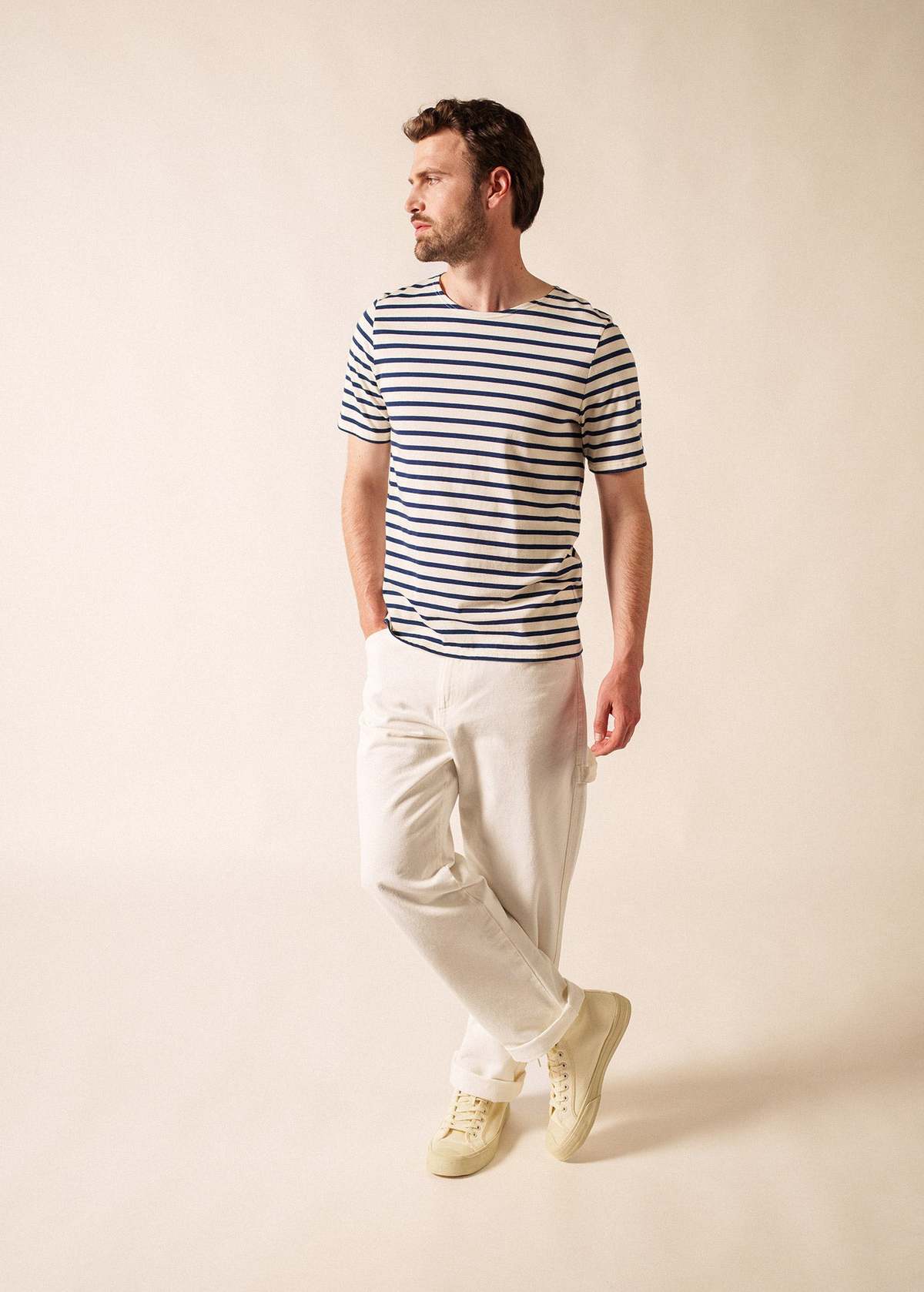 Saint James Levant Modern Breton Shirt - Ecru/Navy - Image 8 of 10
