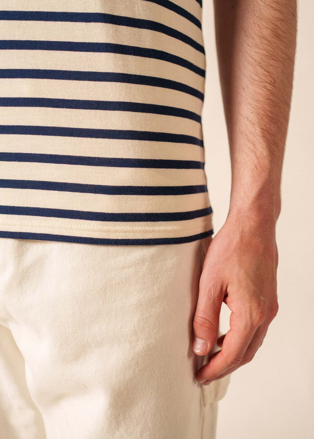 Saint James Levant Modern Breton Shirt - Ecru/Navy - Image 10 of 10