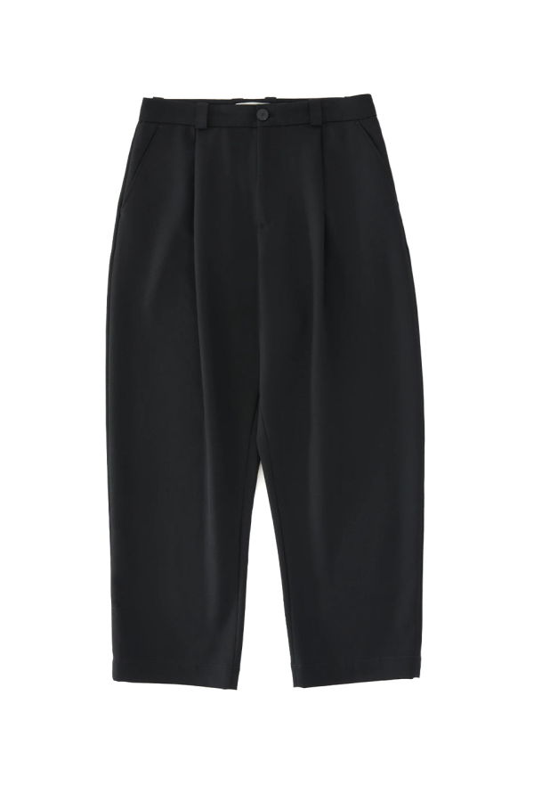Studio Nicholson Light Tech Wool Tuck Curved Tapered Pant - Black