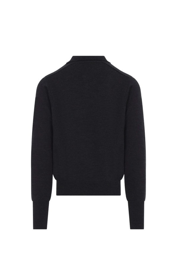 Studio Nicholson Extrafine Merino Sark Polo Shirt Jumper - Coal