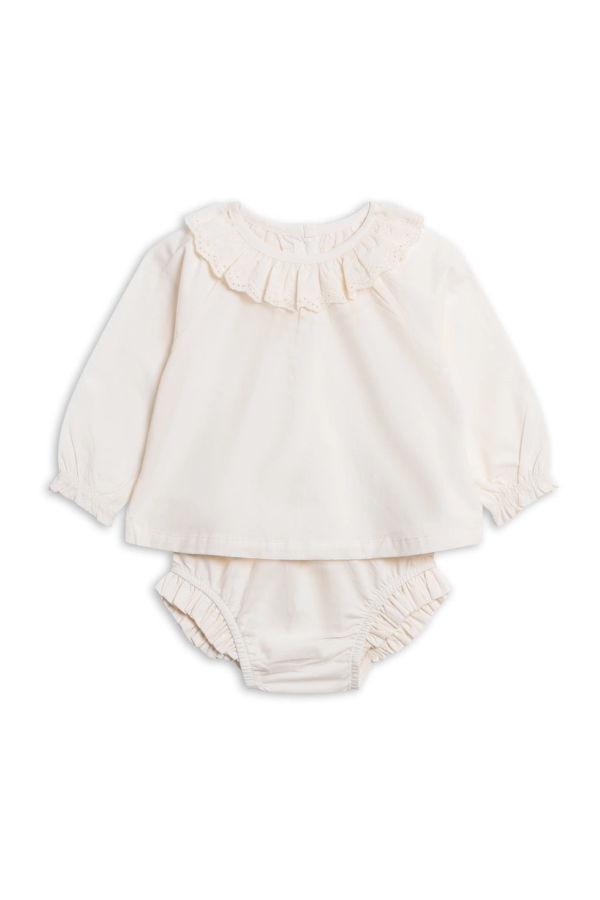 KIDS Colored Organics Dorothy Poplin Ruffle Collar Shirt and Bloomer Set