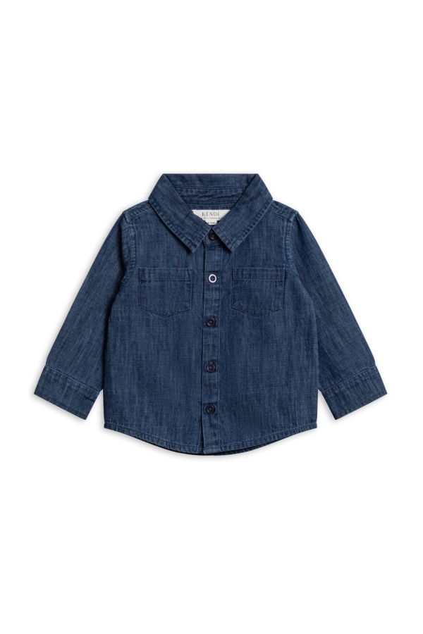KIDS Colored Organics Hayes Chambray Long Sleeve Collared Shirt