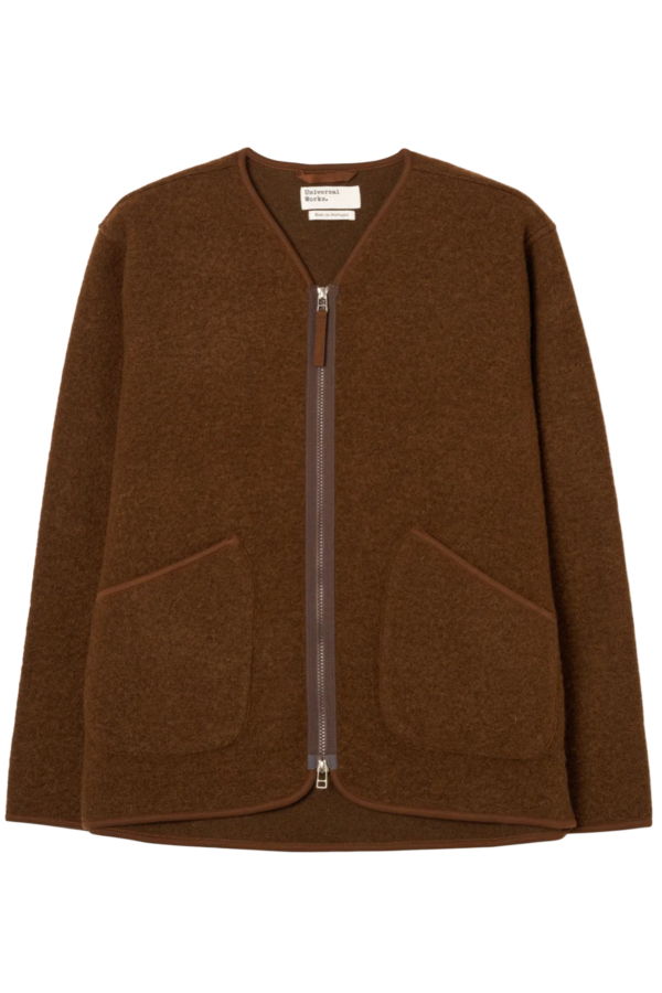 Universal Works Cacao Wool Fleece Zip Liner Jacket