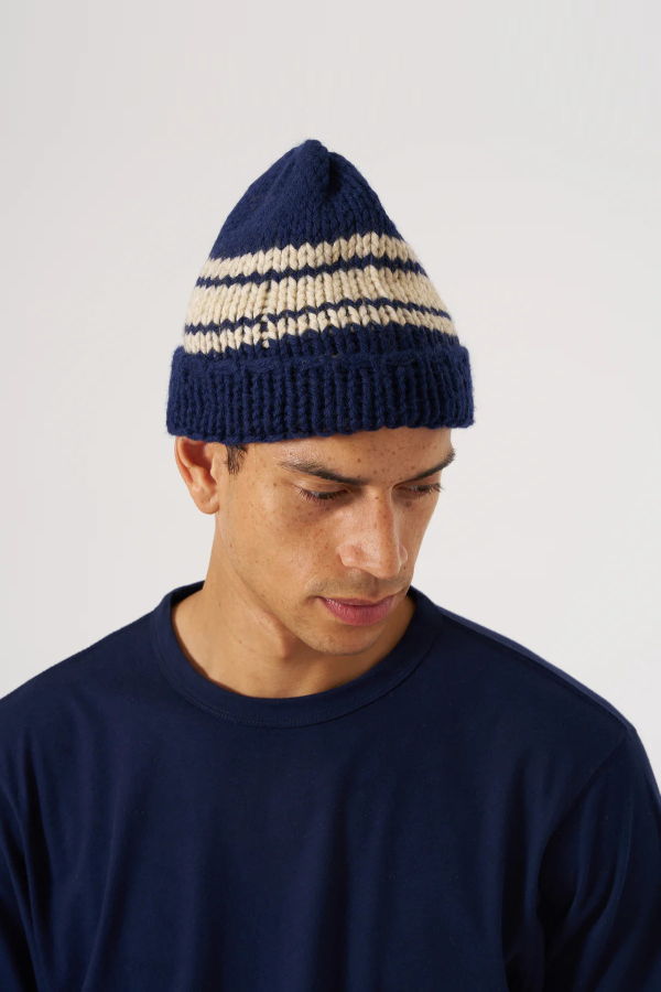 Universal Works Chunky Knit Stripe Lenny Hat