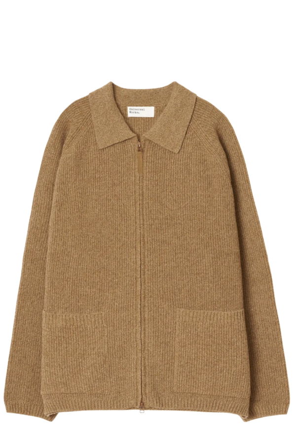 Universal Works Tawny Eco Wool Zip Cardigan