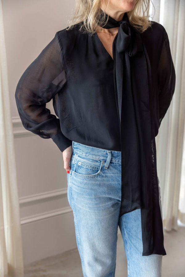 House of Dagmar Chiffon Scarf Blouse