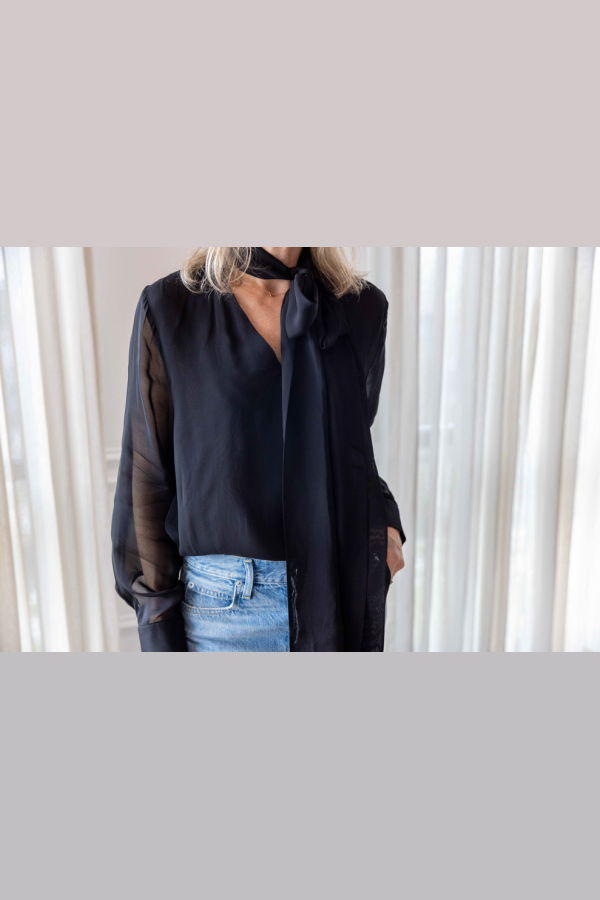 House of Dagmar Chiffon Scarf Blouse