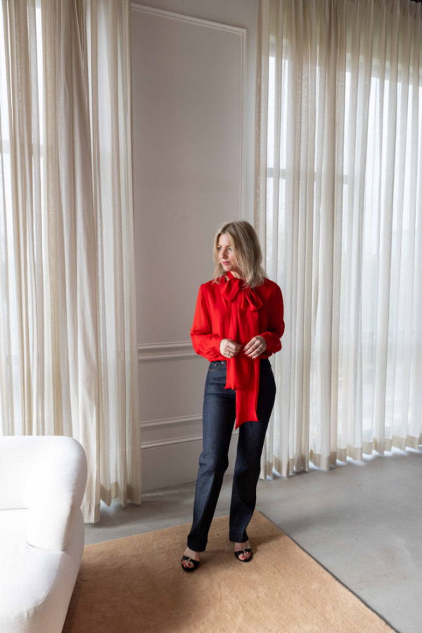 House of Dagmar Chiffon Scarf Blouse