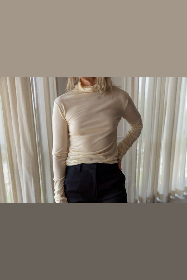House of Dagmar Wool Jersey Rollneck Top