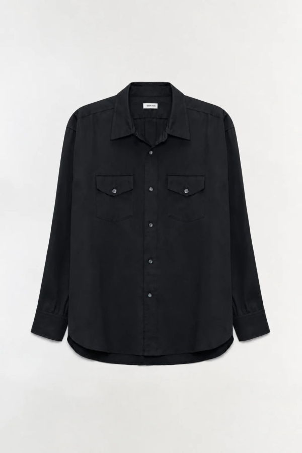 Jonathan Simkhai Carter Refined Workwear Shirt - Black