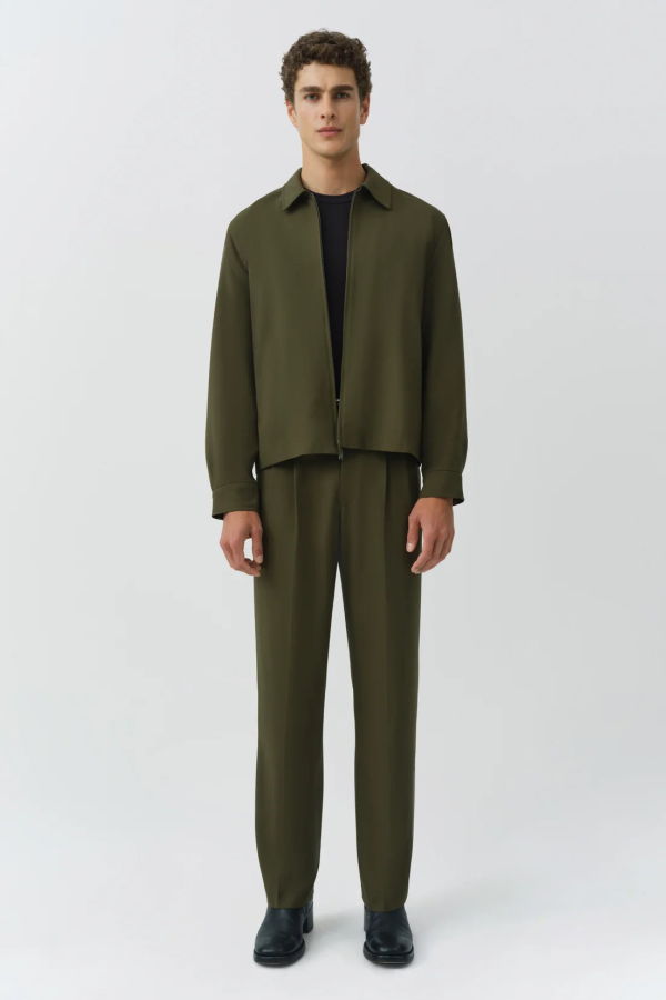 Jonathan Simkhai Sidney Blouson Jacket - Dark Olive