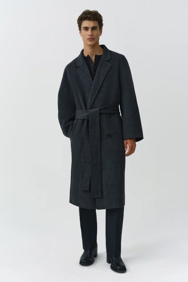 Jonathan Simkhai Sutton Double Breasted Coat - Dark Charcoal