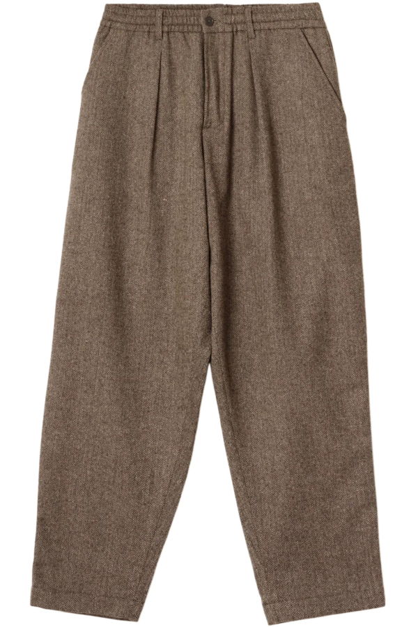 Universal Works Wool Herringbone Pleated Track Pant
