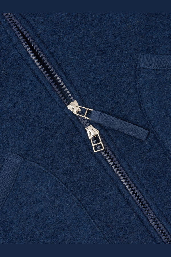 Universal Works Wool Fleece Zip Waistcoat - Indigo