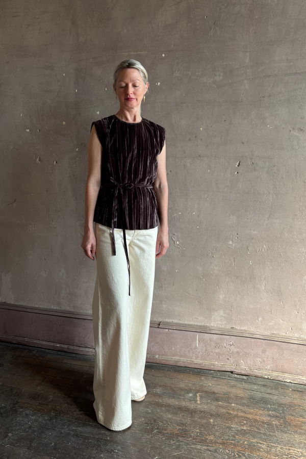 Proenza Schouler WL Lyra Crushed Velvet Top
