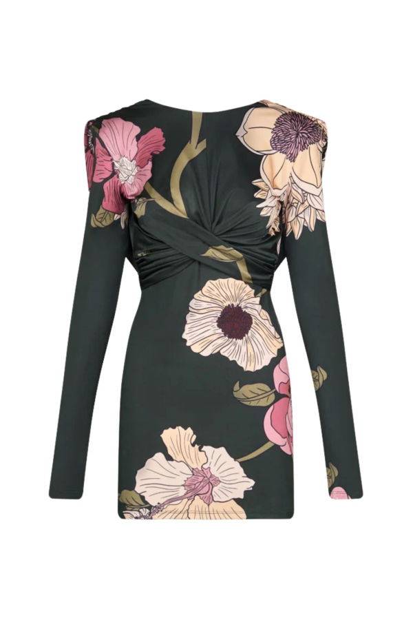 JOHANNA ORTIZ Playful Grace Mini Dress - Green/Rose