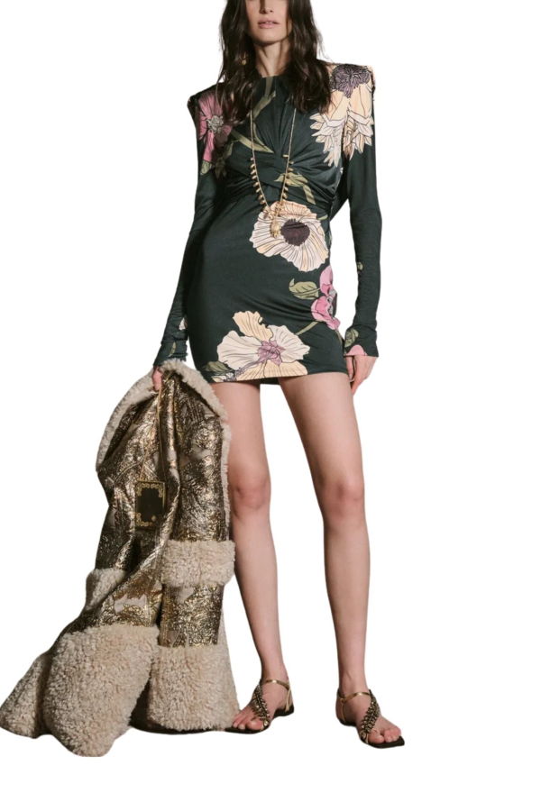JOHANNA ORTIZ Playful Grace Mini Dress - Green/Rose
