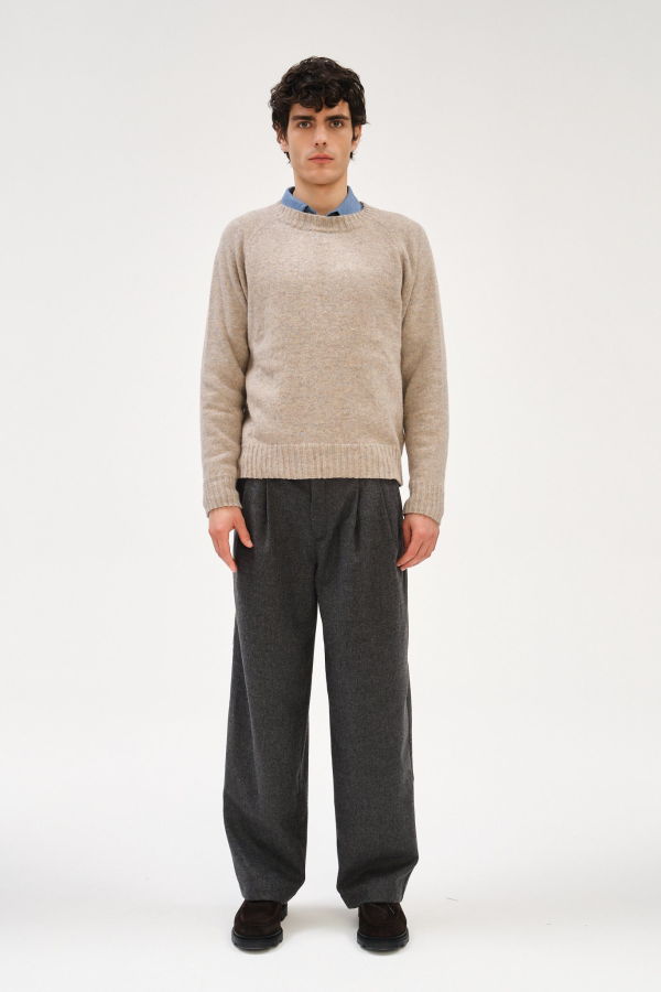 Delikatessen Crewneck Sweater in a Blend of Alpaca Wool and Organic Cotton