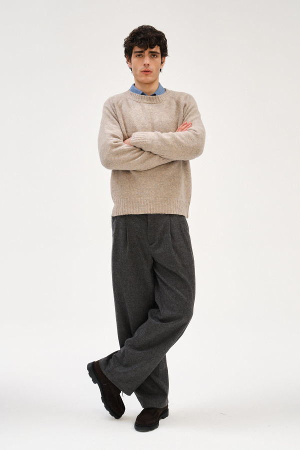 Delikatessen Crewneck Sweater in a Blend of Alpaca Wool and Organic Cotton