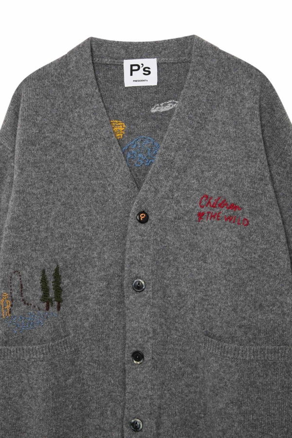 PRESIDENTS Hand Embroidered Wool Cardigan