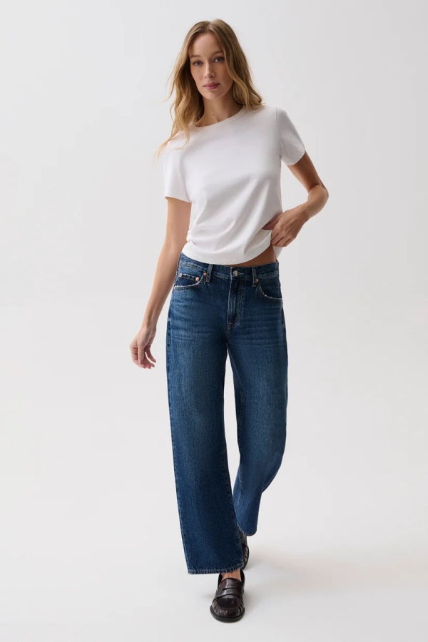 Pistola Lexi Mid Rise Bowed Straight Jean