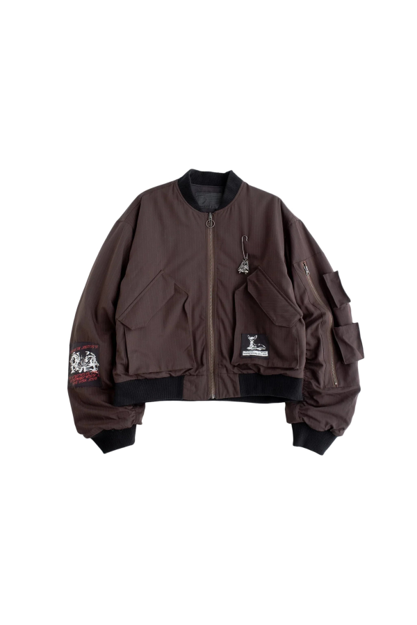 Jungles Pinstripe Bomber Jacket