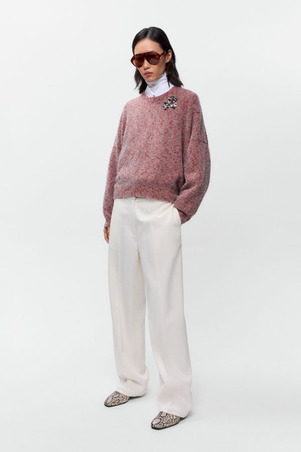 Cordera Speckled Crewneck Sweater - Malva
