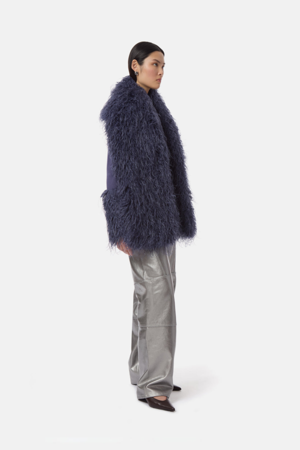 APPARIS Dame Mongolian Shawl - Steel Blue