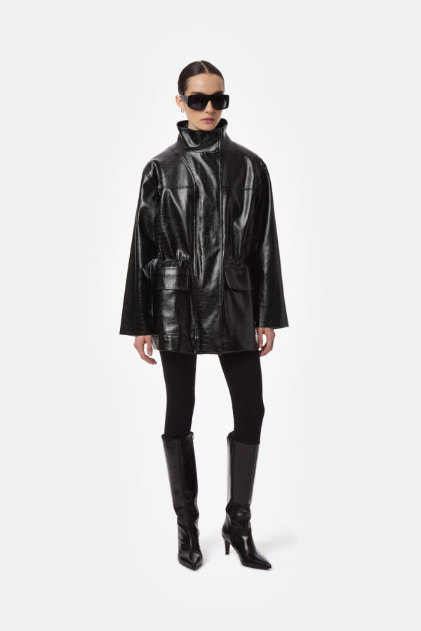 APPARIS Edie Croc Parka - Noir Croc