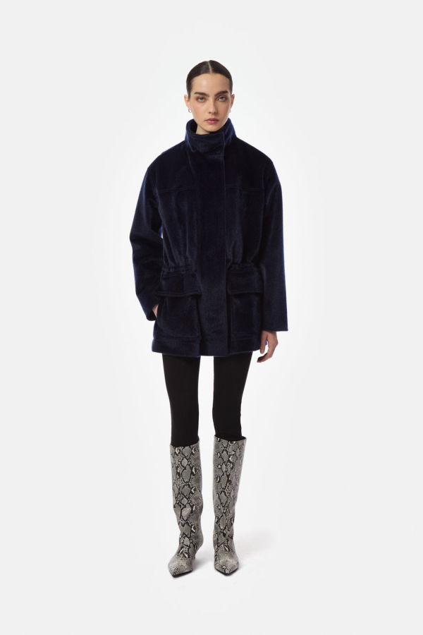 APPARIS Edie Pony Parka - Navy Blue
