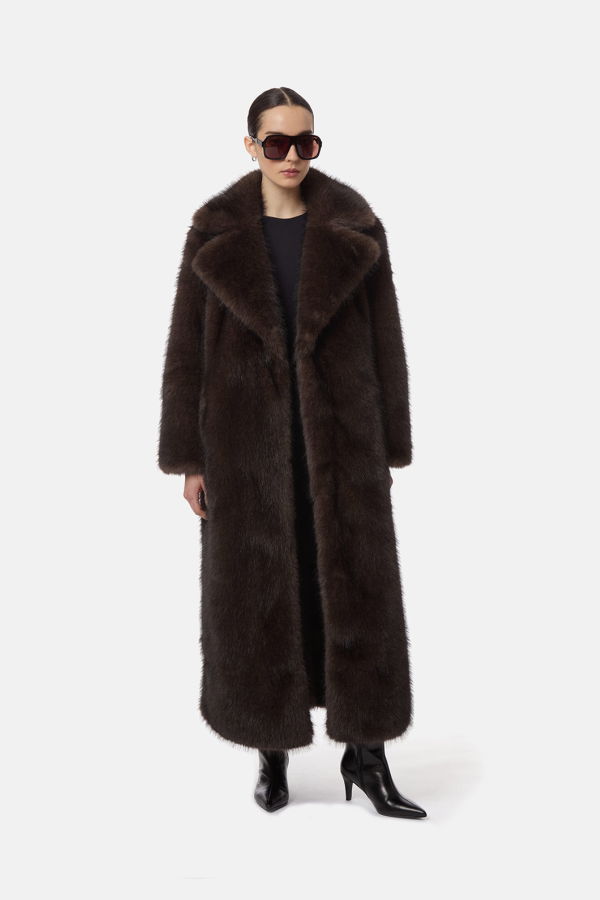 APPARIS Gabrielle Sable Maxi Coat - Fauve Multi