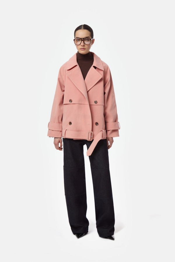 APPARIS Gaia Sans Suede Trench Coat - Peach