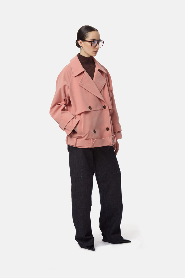 APPARIS Gaia Sans Suede Trench Coat - Peach