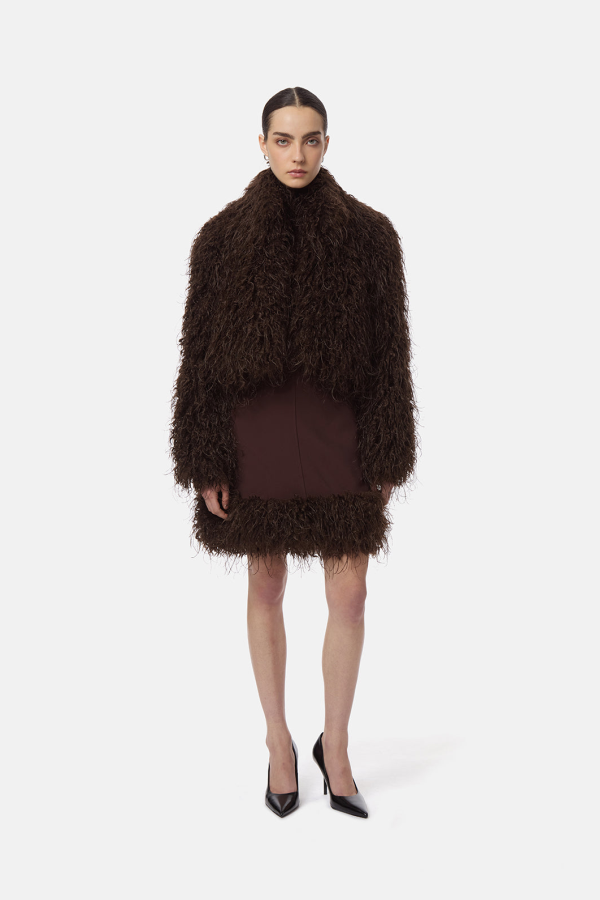 APPARIS Ginette Mongolian Jacket - Deep Brown