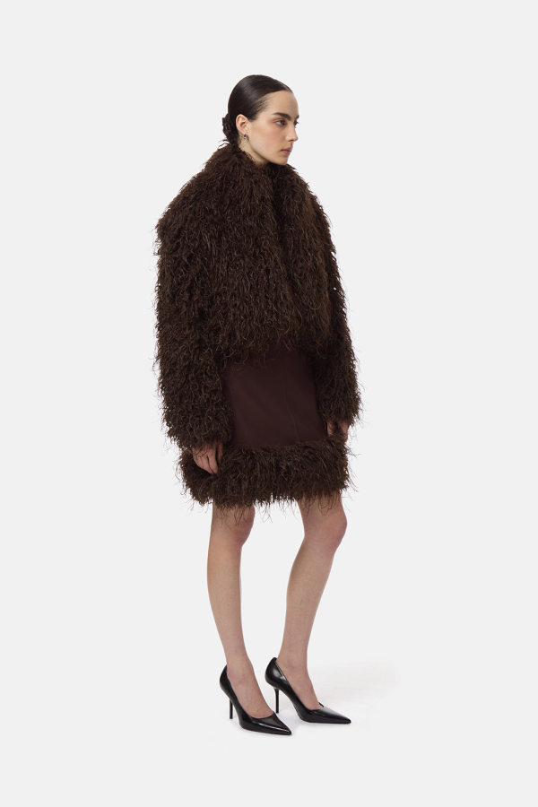 APPARIS Ginette Mongolian Jacket - Deep Brown