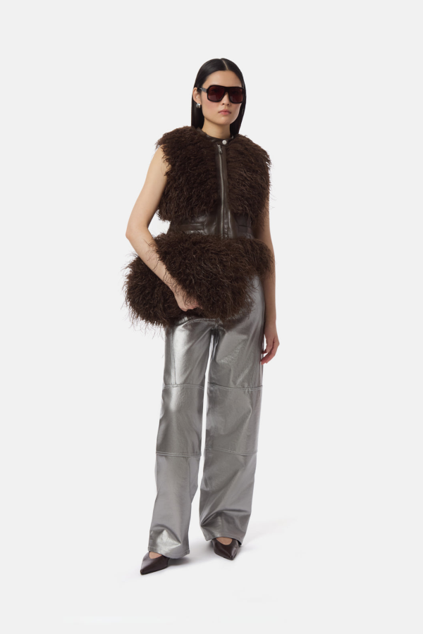 APPARIS Jumbo Noor Mongolian Pochette - Deep Brown
