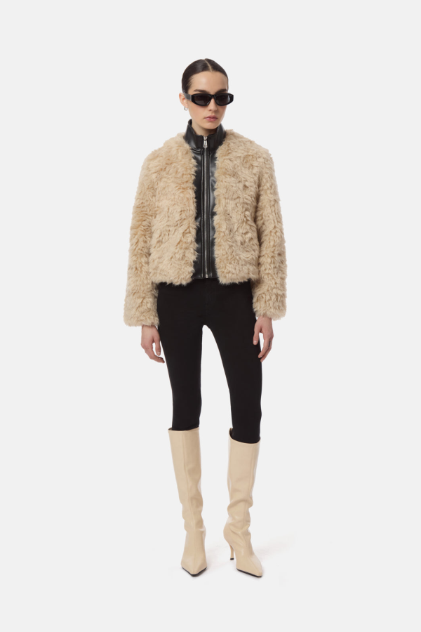 APPARIS Lillet Sherpa Bomber - Noir/Bone