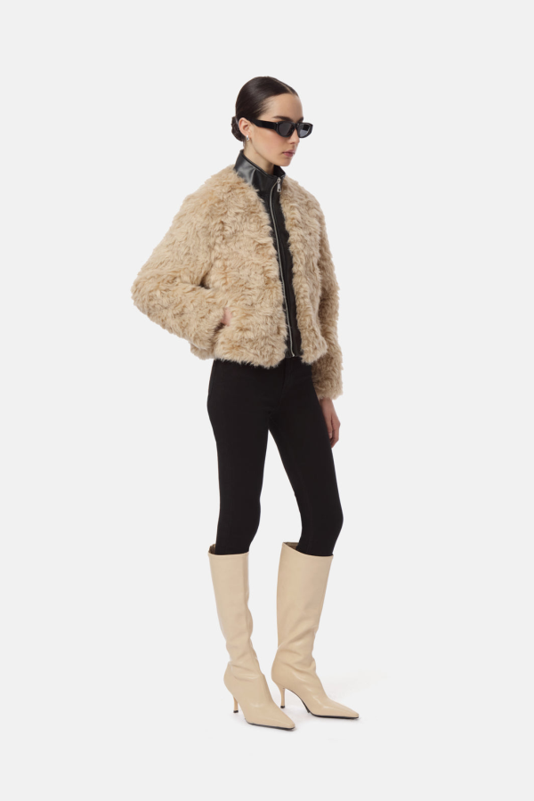 APPARIS Lillet Sherpa Bomber - Noir/Bone