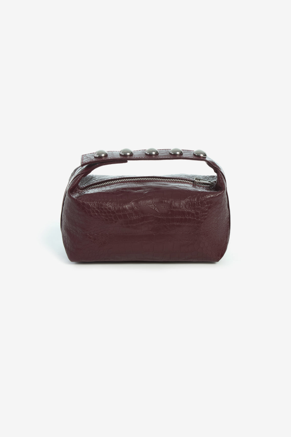 APPARIS Marfa Croc Pochette - Mahogany Red