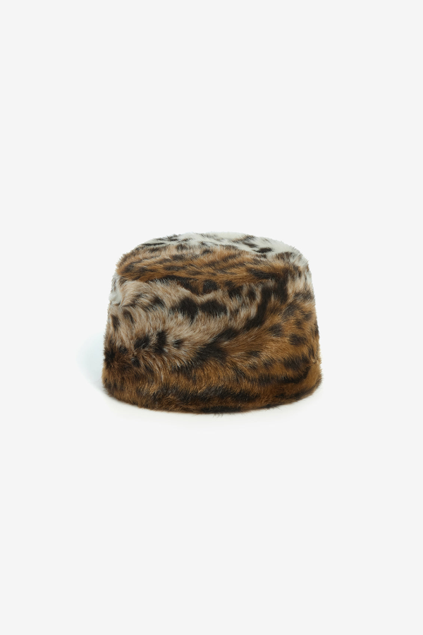 APPARIS Margot Shaved Leopard Pillbox Hat
