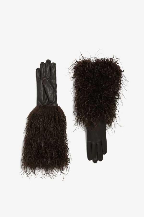APPARIS Robi Mongolian Gloves - Deep Brown