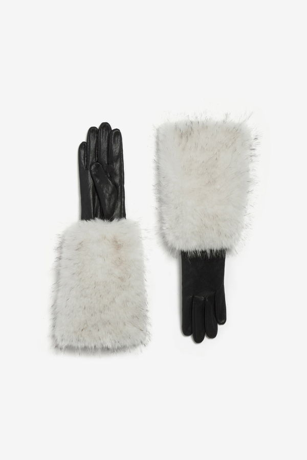 APPARIS Robi Tipped Fox Gloves - Noir/Blanc Multi