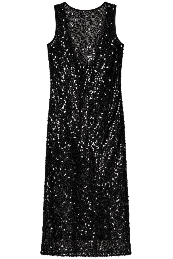 Ali Golden Low Back Column Sequin Dress